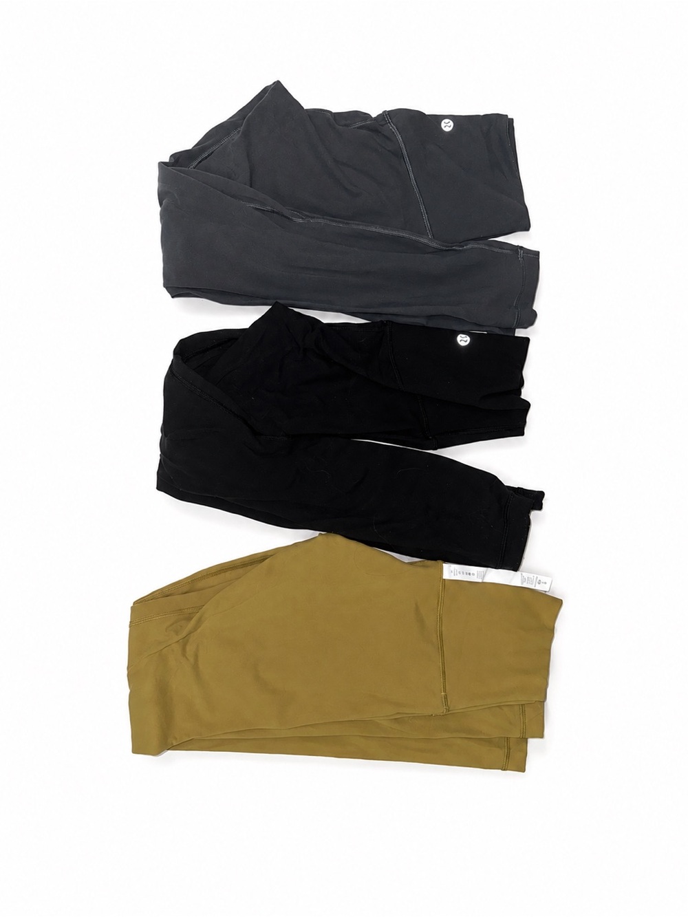 3-Pack Lulu Leggings Set - Olive, Black, Charcoal
